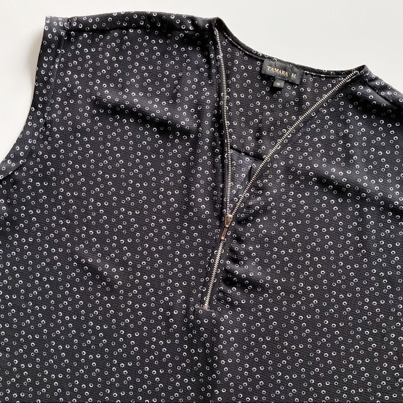 Tamara H. Black & White Zipper Front Blouse Size 1X - Picture 1 of 8